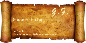 Gedeon Fülöp névjegykártya